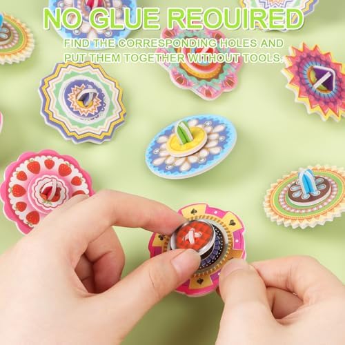 LOMIMOS 3D Cartoon Puzzle for Kids, 30 Pieces 3D Jigsaw Gyroscope Montessori Toys Creative Learning Model Paper Puzzle Game for Xmas Art DIY Craft Gift Decor Classroom Prize Party Favor - Image 5