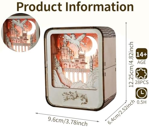 Handcrafted 3D Wooden Puzzle Kit – Castle-Themed DIY Assembly Model with Built-in Melody Night Light for Adults and Hobbyists - Image 3