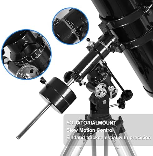 HSL 150EQ Astronomical Reflector Telescope for Adults high Powered,150mm Aperture Professional Telescopes for Adults Astronomy,Comes with 5 Color Filters Set and 3X Barlow Lens Black - Image 3