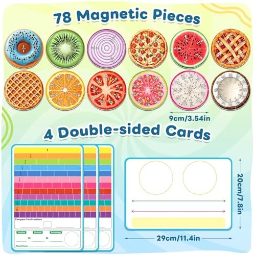 Magnetic Fraction Tiles & Circles, Bars, Math Manipulatives - Image 7