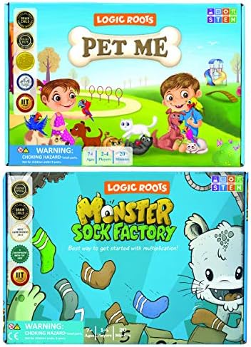Two Math Games for Kids - Learn Addition, Subtraction, and Multiplication Table | Educational Games for Kids 5 and up for Kids (Pet Me + Monster Sock Factory) by Mathgamesforkids
