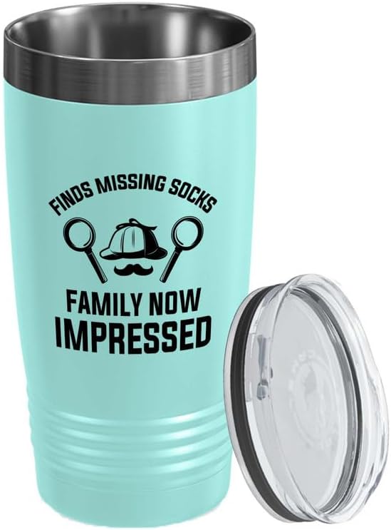 Detective Teal Edition Viking Tumbler 20oz - Finds missing socks - Police Officer Cop Patrol Detective Sheriff Law Enforcement Police Academy Student Police Chief by Unknown