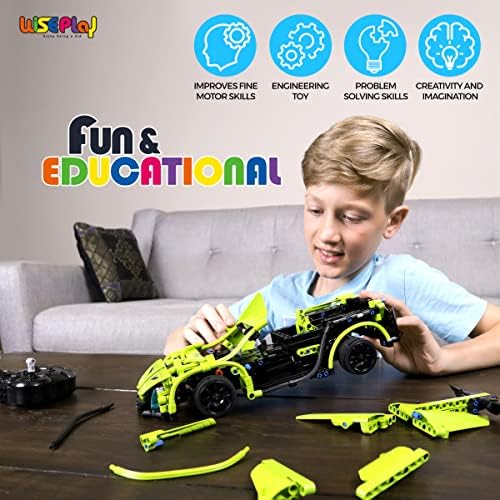 WISEPLAY Remote Control Car Building Kit, 453PCS Stem Toy for Kids Age 8-10, Great RC Car for 10-Year-Old Boys & Girls, Excellent Gift Idea - Image 3