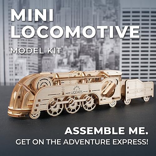 UGEARS Mini Locomotive 3D Wooden Puzzles for Adults - Wood Models for Adults to Build - Easy DIY Crafts for Adult Wooden Train Model Kit - Rubber Band-Powered Mechanical Puzzles - Image 4