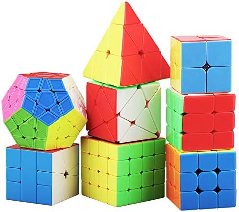 STEAM Life Speed Cube Set 8 Pack Magic Cube | Includes 3x3, 2x2, 4x4 Speed Cube, Pyramid Cube, Megaminx Cube Bundle Collection Cube Toys for Kids & Adults by TOYLife