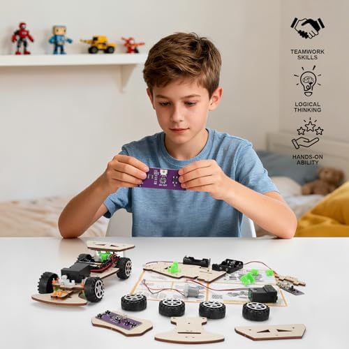 Wooden Racing Car, STEM Kits for Kids Age 8-10, STEM Toys for Boys 8-12, Remote Control Model Car Building Kits, Science Crafts Projects, Educational Gift for 9 10 11 12 13 14 Year Old Teen - Image 3