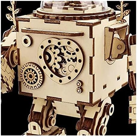 Musical Boxes Mechanical Music Box Wooden Jigsaw Music Boxes Robot Model Christmas Birthday Best Gift for Boys and Girls Over 14 Years Old Best Gift - Image 3