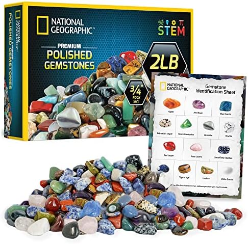 National Geographic Polished Stones and Crystals 2 Lb. Bulk Collection by BlueMarbleToys