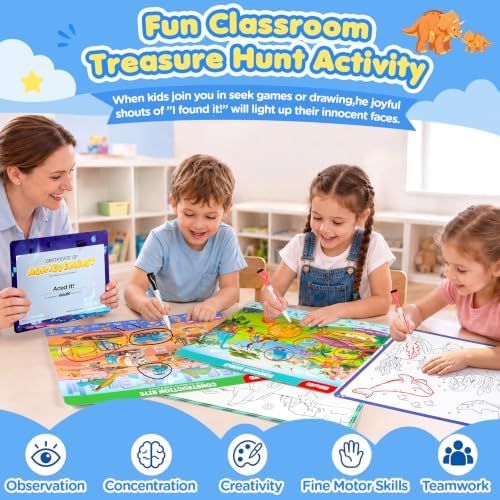 BBWOO 2 in 1 Search and Find Activity,Coloring Books,Dinosaur Preschool Toy - Image 6