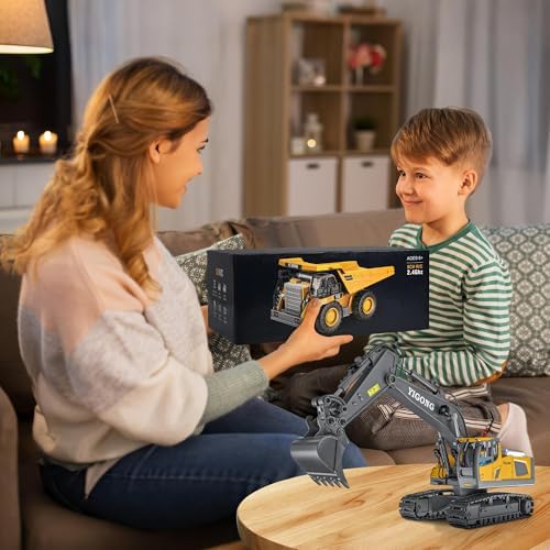 Remote Control Dump Truck RC 1/20 Fully FunctionalEngineering Vehicle, 9 Channel Dump Truck Toy 2.4Ghz with Lights andSounds, for Kids Aged - Image 7