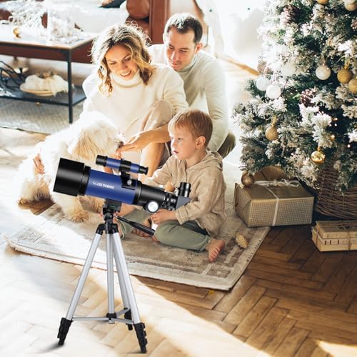Telescope 70mm Aperture 400mm Astronomical Refracting Telescopes - Travel Telescope with Tripod, Phone Adapter(Ocean Blue) - Image 6