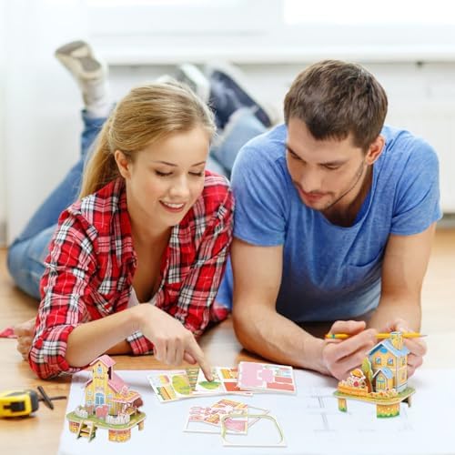 CCINEE 6 Pack 3D Puzzles for Kids Gift, Cartoon Paper Foam Puzzles Toy for Girls and Boys DIY Jigsaw Toys Mini House for School Family Craft Activity Easter Basket Stuffers Party Favors - Image 7
