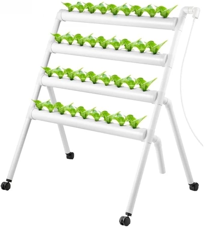 Hydroponic Plant Growing System, 36-Site PVC Indoor Garden Tower, for Vegetables, Herbs & Leafy Greens with with 110V Pump, Inner Set Hose, Basket, Planting Sponges