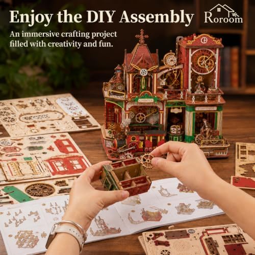 Roroom Mechanical 3D Wooden Puzzles for Adults, 742pcs Wood Building Kit - Image 5