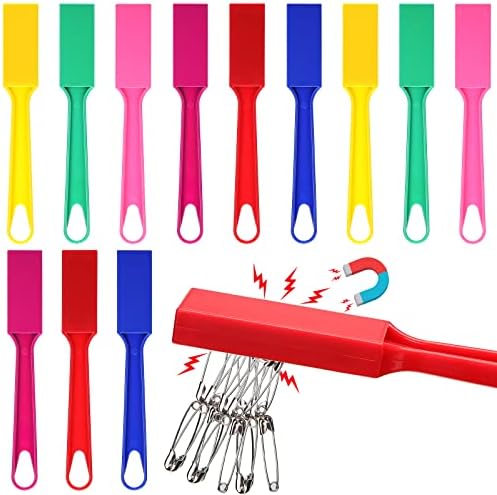 Honoson Magnet Wands for Kids Classroom Educational Learning Kits Rainbow Magnetic Wand Bulk 8 Inch Preschool Science Experiment Tools Learning Toys Bingo Games, 6 Colors (12 Pcs) by Honoson