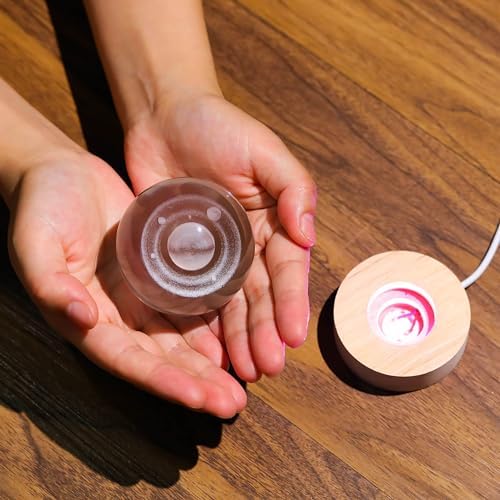 3D Saturn Crystal Ball with LED Colorful Lighting Touch Base, Saturn Decor Science Astronomy Gifts God Bless The World Easter Religious Space Gifts Decor - Image 2