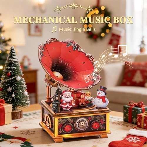 3D Wooden Puzzle Music Box for Adults-Christmas Phonograph Puzzle - Image 2