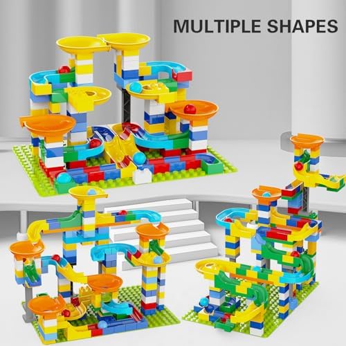3in1 Marble Runs for Kids 4-8 Building Blocks/246Pcs Classic Big Blocks Toys Set Compatible with DUPLO LEGO Sets/Marble Maze Race Track/Montessori Learning STEM Toys for Kids Age 3,4,5,6,7,8+ - Image 3