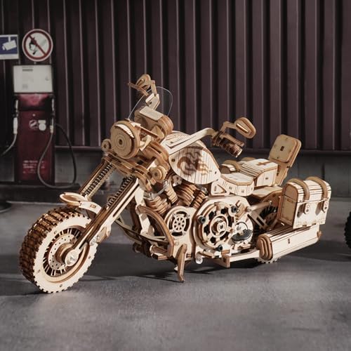 ROKR 3D Wooden Puzzles for Adults 1:8 Scale Motorcycle Model Car Kits to Build - DIY Wood Craft Hobbies for Adults/Men/Women Cool Gifts Home Decor - Image 2