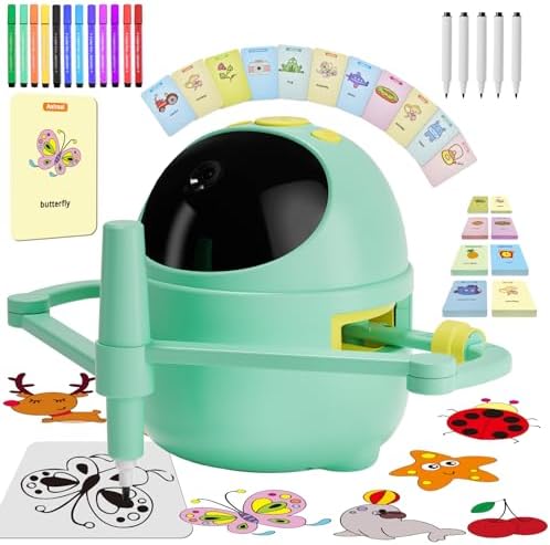 Drawing Robot for Kids, Montessori Painting Learning Smart Drawing Robot Toy with 150 Learning Cards, Voice Guided Step-by-Step Drawing, STEM Art Gift for Boys & Girls Ages 3+ by bestecct