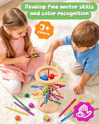 Wooden Board Games for Kids 3-8 Montessori Toys Fine Motor Skills Toy Dice - Image 2