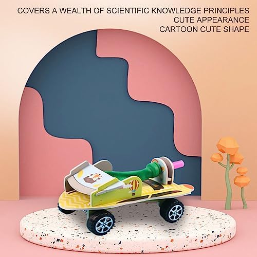 Aerodynamic Balloon Car Assemble Wooden Toy (Balloon car) - Image 3