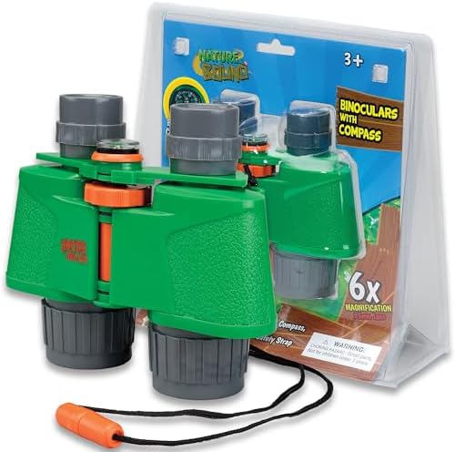 Nature Bound Binoculars for Kids Hi Resolution 6x35 - High Power Kids Binoculars with Built in Compass for Bird Watching, Hiking, Hunting, Spy, & Outdoor Exploration, for Boys & Girls by NatureBoundToys