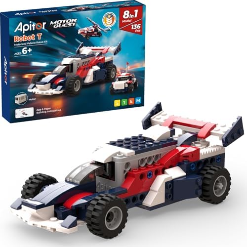 Apitor STEM Building Kit Toy 8-in-1 with Motors APP Guide for Kids Age 6-12 by ApitorTechnologyCoLtd
