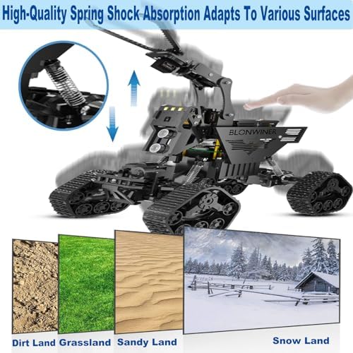 Robot Car Kit, 2 in 1 Smart Robotics Arm Building Toy for Raspberry Pi Python Coding, STEM Programming Tank Kits with Camera (Without RPi Board) - Image 6
