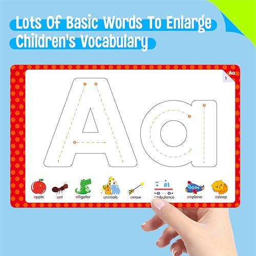 SpriteGru Letter & Number Tracing Pad, 30 Pages Alphabet ABC and 123 Handwriting Book, Reusable & Erasable Pen Control Practice Montessori Autism Educational Fine Motor Toddler Learning Toys - Image 6