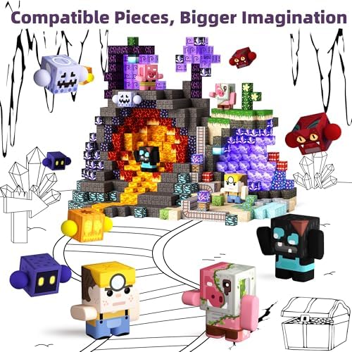 GobiDex 8PCS Magnetic Figures, Creatures of Block World Toys Pack - Image 3