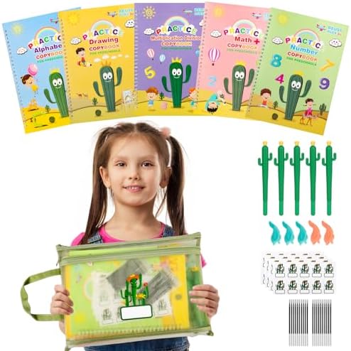 LUCKFUTURE Grooved Magic Copybook, Reusable Handwriting Practice by LUCKFUTURE