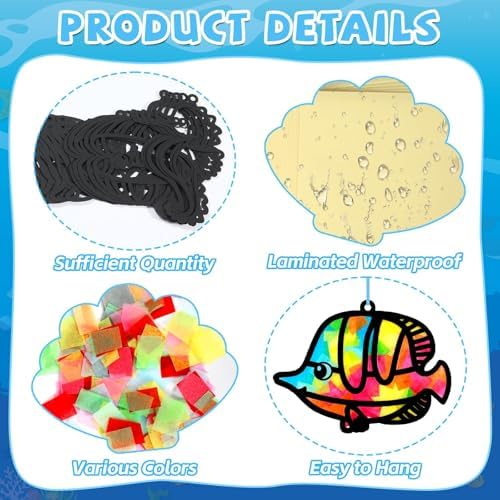 Qyeahkj 36Set Sea Animal Suncatchers Crafts Kit for Kids - Image 3
