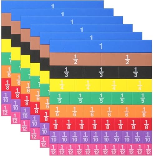 Sayglossy 6 Sets Fraction Tiles Set for Math Classroom Fractions Manipulatives Math Manipulatives for Home School Supplies by Sayglossy