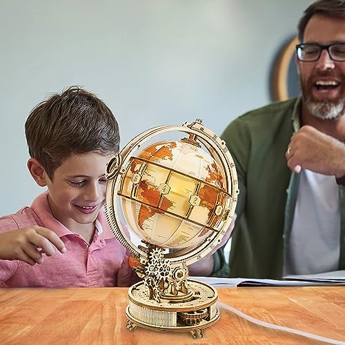 ROKR 3D Wooden Puzzles for Adults Bundle Set - Illuminous Globe & Large Marble Run, Unique Gift Hobby for Boys Girls Family - Image 2