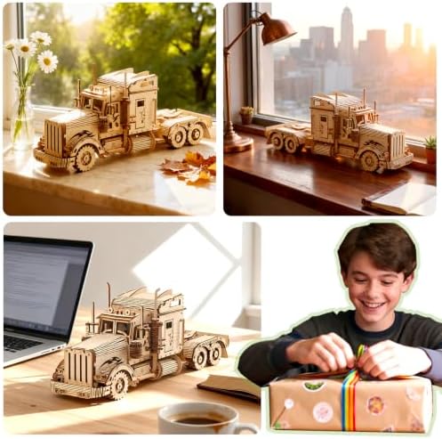 Kaptein 3D Wooden Puzzles for Adults & Teens – DIY Truck Model Kit to Build – Brain Teaser Craft – Birthday Gifts & Desk Decor - Image 6