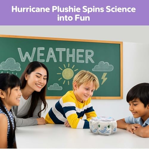 Thunderheads Hurricane Plush, Weather-Inspired Educational Soft Collectible with Fact Card, Earth-Based plushie, STEM Learning Tool for Curious Minds, Eco-Friendly Science Gift for Meteorology Fans - Image 5