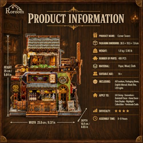 Roroom Mechanical 3D Wooden Puzzles for Adults, 485pcs Wood Building Kit - Image 2