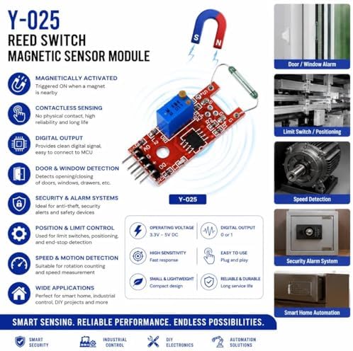 5 Pcs KY-025 4pin Magnetic Dry Reed Pipe Switch Magnetron Sensor Module Kit - Image 5
