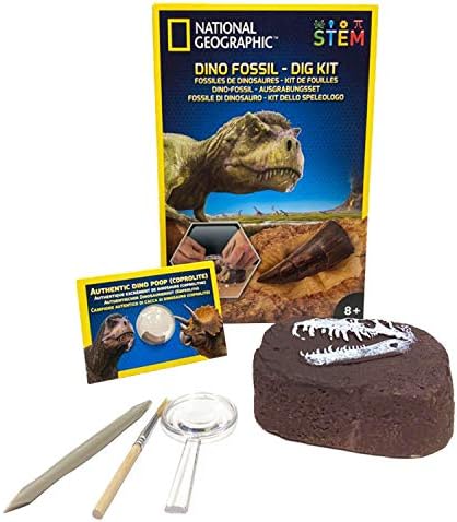 National Geographic Dinosaur Dig Kit - Fascinating Excavation Kits for Kids with Replica T-Rex Tooth and Genuine Dino Poop Fossil | STEM Educational Science Kits Gifts for 8+ Year Old Boys and Girls by Sharkfest
