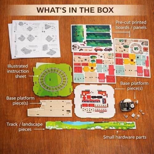 Mountain City Travelogue – 3D Wooden DIY Music Box Kit (14+), Moving Scenic Diorama with Music & Motion, Buildable Gift for Kids (14+), Teens & Adults, Adult Supervision for Younger Builders - Image 4