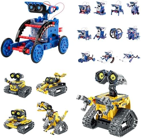 Bundle - 2 Items: Sillbird 12-in-1 Solar Robot Toys & Robot Building Kit with Remote Control, Christmas STEM Robotics Technic Toy for Boys Ages 8-14, Birthday Creative Gifts for Kids by Sillbird