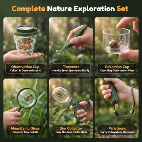 Kids Handheld Microscope Bug Catcher, STEM Educational Exploration Toy - Image 3