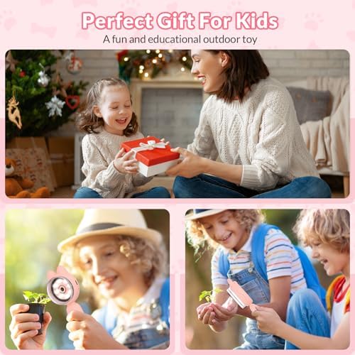 Mafiti Microscope for Kids Mini Pocket Handheld Kids Microscope Educational Science Kit Toys Xmas/Birthday Gifts for Aged 3-12 Girls Boys,Pink - Image 7