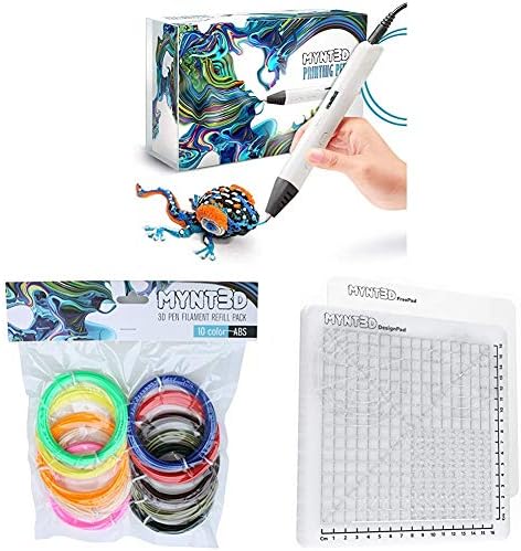 MYNT3D Pro 3D Pen + 10 Color ABS + DesignPad Mat Kit Bundle by MYNT3D