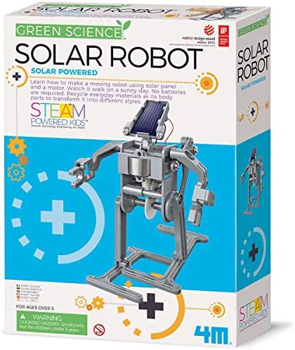 4M Green Science Solar Robot Kit - Green Energy Robotics, Eco-Engineering - STEM Toys Educational Gift for Kids & Teens, Girls & Boys (Packaging May Vary), Multi by 4M