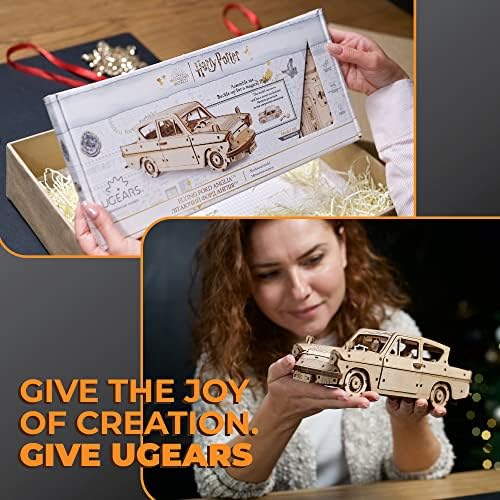 UGEARS Wooden 3D Puzzles for Adults - Flying Ford Anglia Harry Potter Puzzle 3D – Harry Potter Flying Car Building Kits for Adults DIY Model Kit with Spring Drive - Image 2