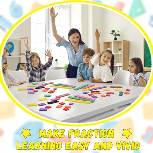 Sayglossy 16 Sets Fraction Tiles Set for Math Classroom Fractions Manipulatives Math Learning Manipulatives for Home School Supplies - Image 6