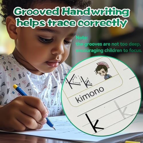 Magic Grooved Writing Practice for Kids - French, Small, 4 PCS | 4 French handwriting practice books, Français Grooved workbooks, Disappearing refills, Reusable trace trek copybooks for kids - Image 3
