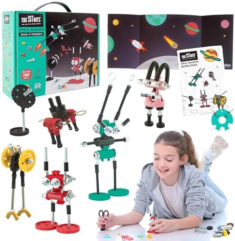 The Off Bits Space Mission Educational Build Your Own Robot Toy, Stem Building Toys for Boys and Girls, Valentine Birthday Gift for Kids Montessori Play Kit, Steam Toys for Kids Ages 6 7 8 9+ by TheOffBits